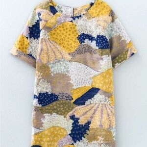Boden Yellow and Blue Patterned Dress
